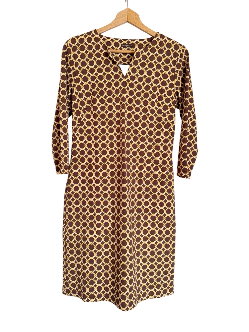 J. McLaughlin Carly Raising Cane Geometric Chain Print Shift Dress size M